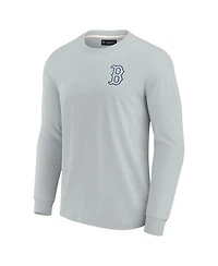 Men's and Women's Fanatics Signature Gray Boston Red Sox Super Soft Long Sleeve T-shirt