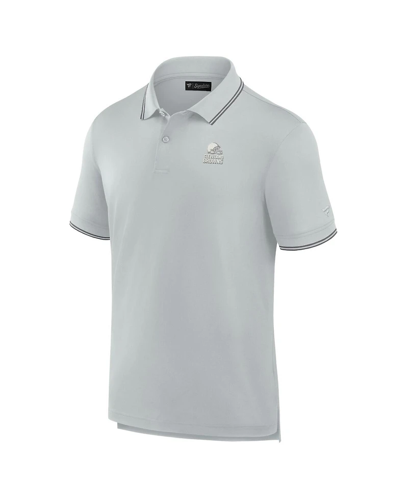 Men's Fanatics Signature Gray Cleveland Browns Pique Polo Shirt
