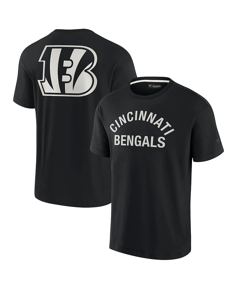 Men's and Women's Fanatics Signature Black Cincinnati Bengals Super Soft Short Sleeve T-shirt