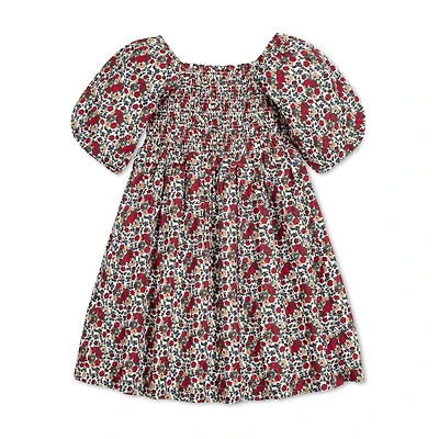 Hope & Henry Toddler Girls Short Bubble Sleeve Smocked Dress