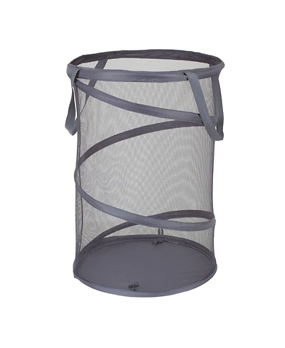 Household Essentials Pop-Up Mesh Laundry Hamper, Charcoal