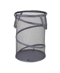 Household Essentials Pop-Up Mesh Laundry Hamper, Charcoal