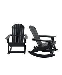 Piece Outdoor Patio All-weather Adirondack Rocking Chair Set