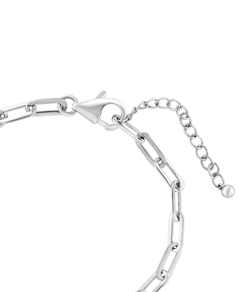 Effy Diamond Pave Heart Paperclip Link Bracelet (1/5 ct. t.w.) in Sterling Silver
