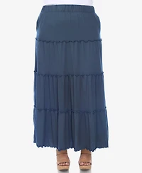 White Mark Plus Tiered Maxi Skirt