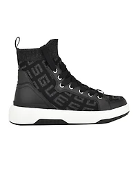 Guess Women's Mannen Knit Hi-Top Lace-Up Fashion Sneakers