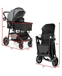 Costway Baby 2 In 1 Foldable Stroller Travel Newborn