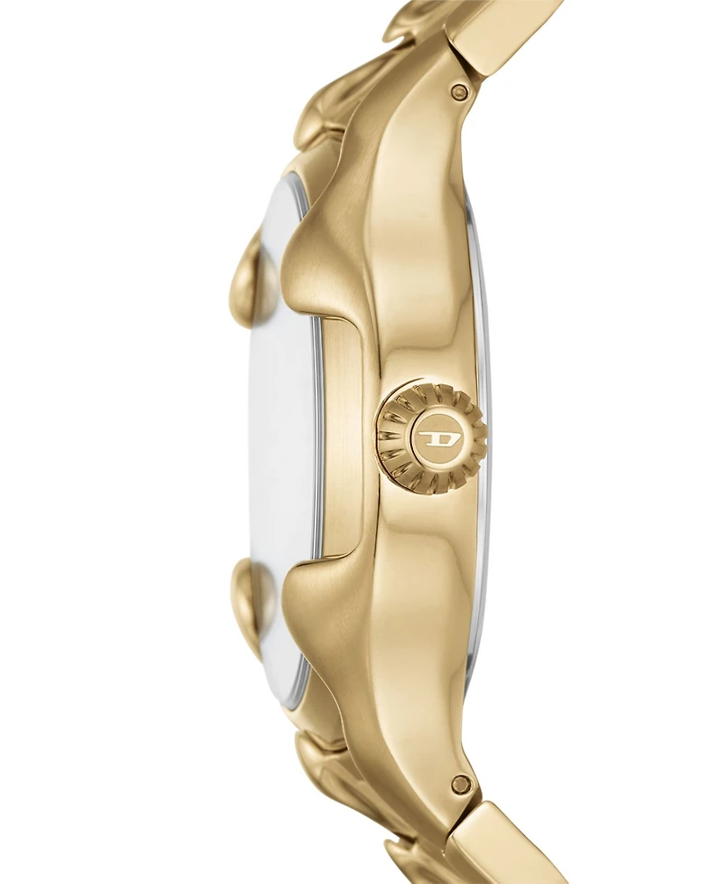 Diesel Men's Vert Quartz Three Hand Date Gold-Tone Stainless Steel Watch 44mm