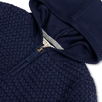 Hope & Henry Baby Boys Long Sleeve Hooded Half Zip Sweater