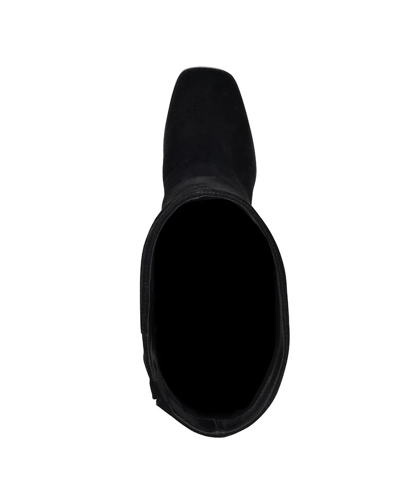 Nine West Women's Temas Square Toe Block Heel Dress Boots