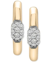 Audrey by Aurate Diamond Mini Cluster Small Hoop Earrings (1/10 ct. t.w.) in Gold Vermeil, Created for Macy's