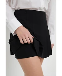 English Factory Women's Pleated Mid Rise Skorts
