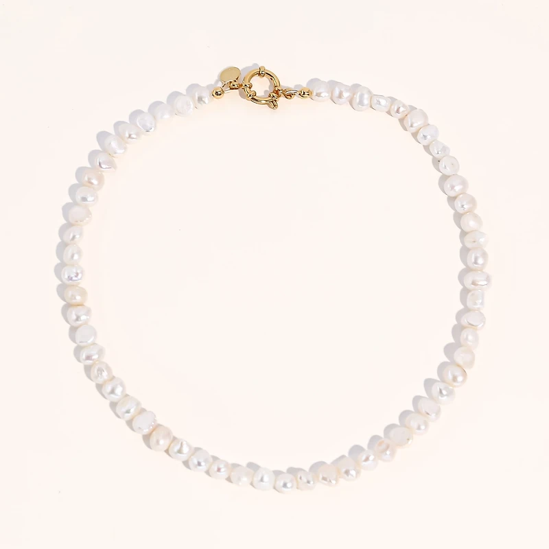 18K Gold Plated Freshwater Pearls -Jackie Essential Pearl Necklace S16" For Women