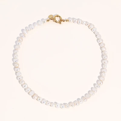 18K Gold Plated Freshwater Pearls -Jackie Essential Pearl Necklace S16" For Women