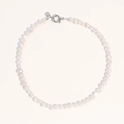 18K Silver Plated Freshwater Pearls -Jackie Essential Pearl Necklace S16" For Women