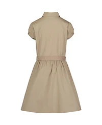 Nautica Big Girls Uniform Belted Poplin Shirt Dress