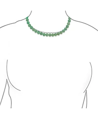 Bling Jewelry Plain Simple Smooth Classic Matte Moss Green Natural Aventurine Round 10MM Bead Strand Necklace Silver Plated Toggle Clasp
