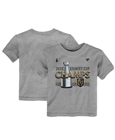 Infant Boys and Girls Fanatics Heather Gray Vegas Golden Knights 2023 Stanley Cup Champions Locker Room T-shirt