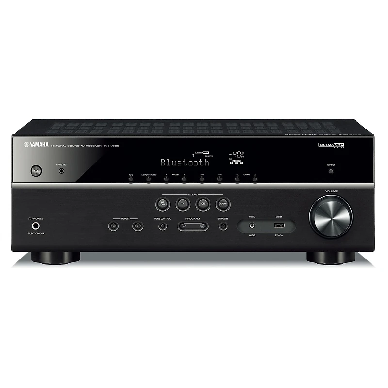 Yamaha Rx-V385BL 5.1 Channel Av Receiver with Ypao Automatic Room Calibration