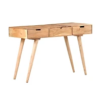 vidaXL Dressing Table with Mirror 44.1"x17.7"x29.9" Solid Acacia Wood