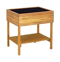 Raised Garden Planter 30.9"x23"x30.9" Solid Acacia Wood