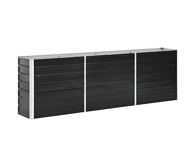 Garden Raised Bed Galvanized Steel 94.5"x15.7"x30.3" Anthracite