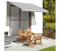 Replacement Fabric for Awning Anthracite and White 11.5'x8.2'