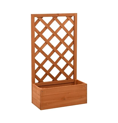 Garden Trellis Planter Orange 19.7"x9.8"x35.4" Solid Firwood