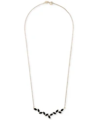 Onyx Marquise 17" Collar Necklace in 14k Gold-Plated Sterling Silver