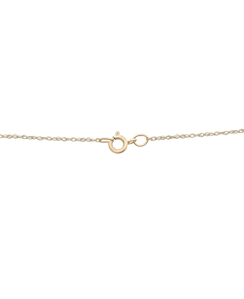 Onyx & Diamond Accent Quatrefoil 17" Pendant Necklace in 14k Gold