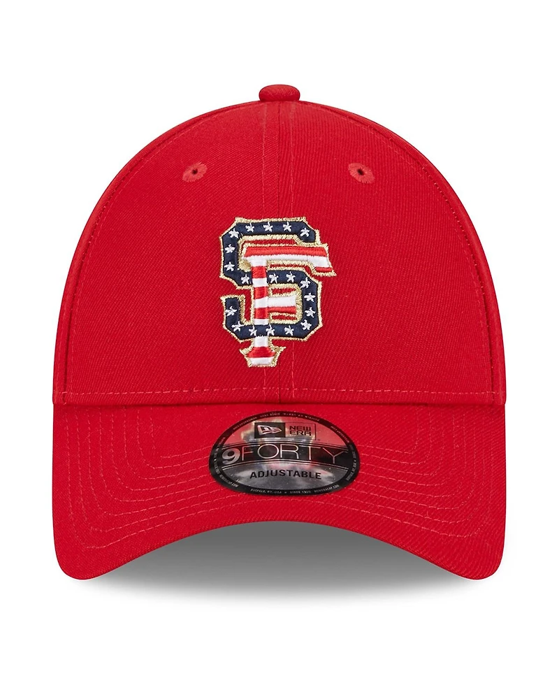 Men's New Era Red San Francisco Giants 2023 Fourth of July 9FORTY Adjustable Hat