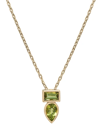 Audrey by Aurate Peridot (3/8 ct. t.w.) & Green Tourmaline (1/3 ct. t.w.) Bezel 18" Pendant Necklace in Gold Vermeil (Also available in Morganite & Pi