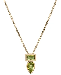 Audrey by Aurate Peridot (3/8 ct. t.w.) & Green Tourmaline (1/3 ct. t.w.) Bezel 18" Pendant Necklace in Gold Vermeil (Also available in Morganite & Pi