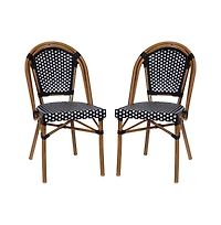 Merrick Lane Sacha Stacking Bistro Chair With Pe Seat And Back And Aluminum Frame For Indoor/Outdoor Use