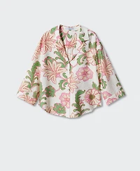 Mango Women's Textured Printed Shirt