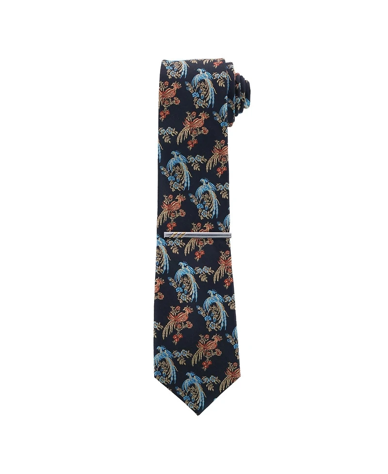 Trafalgar Men's Rhodium and Gold Detailed Tie Bar