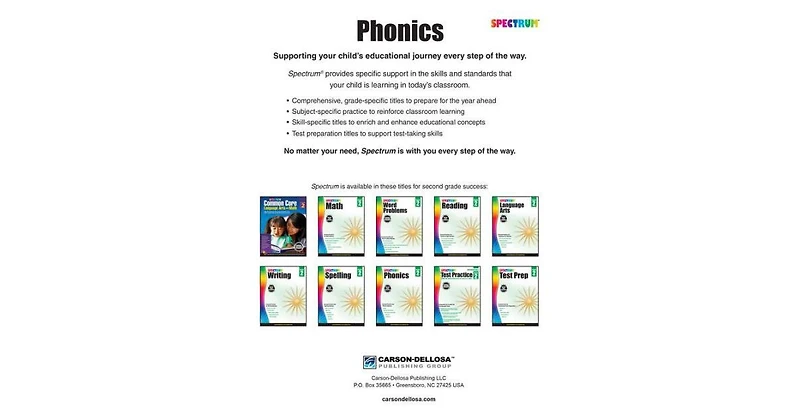 Spectrum Phonics, Grade 2 by Spectrum Compiler