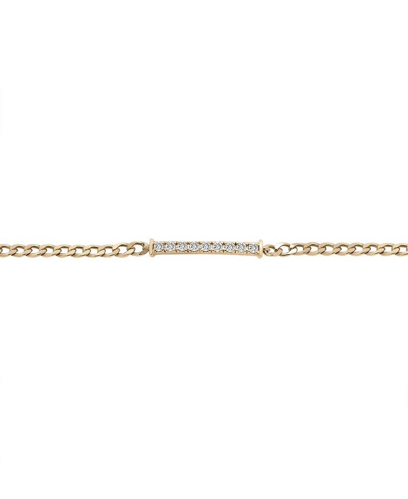 Audrey by Aurate Diamond Bar Curb Link Bracelet (1/6 ct. t.w.) in Gold Vermeil, Created for Macy's