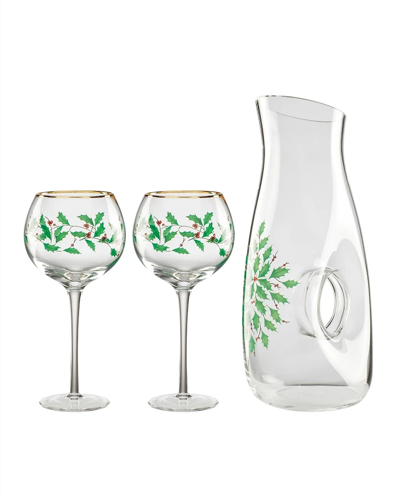 Lenox Holiday Decanter & Wine Glass Set