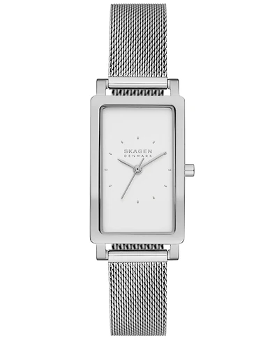 Skagen Women's Hagen Quartz Three Hand Silver-Tone Stainless Steel Watch, 22mm
