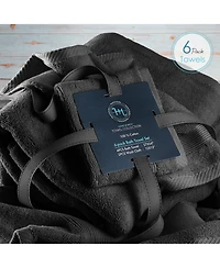 6-Piece Luxury Bath Towel Set - 700 Gsm 100% Combed Cotton, Soft & Absorbent
