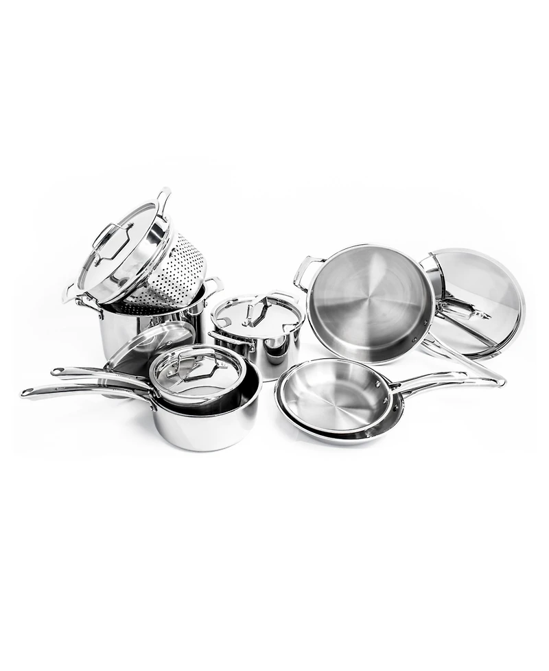 BergHOFF Professional 13pc Tri-Ply 18/10 Stainless Steel Cookware Set with Ss Lids