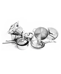 BergHOFF Professional 13pc Tri-Ply 18/10 Stainless Steel Cookware Set with Ss Lids