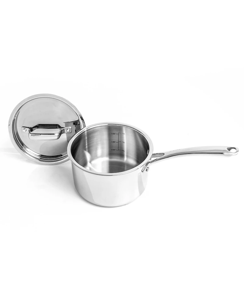 BergHOFF Professional Tri-Ply 18/10 Stainless Steel 8" Saucepan with Ss Lid, 3.3qt.