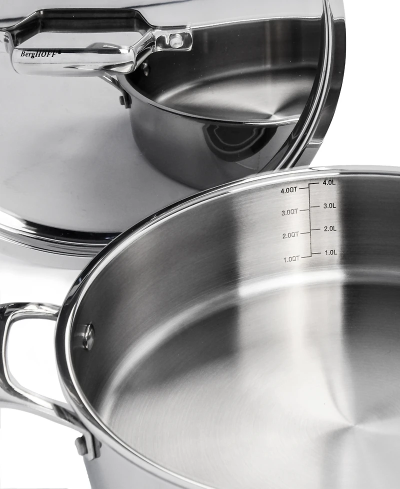 BergHOFF Professional Tri-Ply 18/10 Stainless Steel 11" Saute Pan with Ss Lid, 4.6qt.
