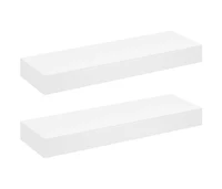Floating Wall Shelves with Drawers 2 pcs White 31.5"