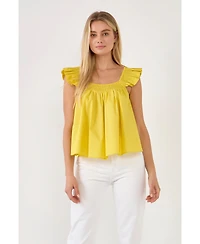 English Factory Women's Ruffle Detail Top