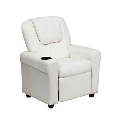 Contemporary Kids Recliner Chair With Cup Holder And Headrest