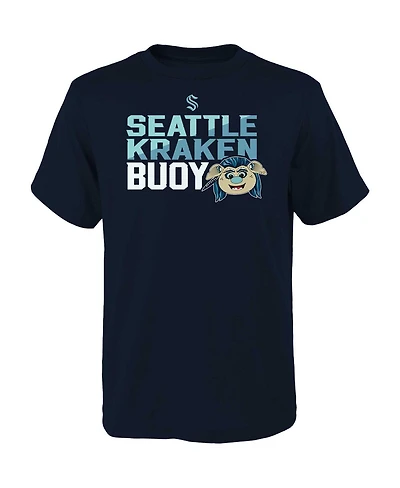 Big Boys Deep Sea Blue Seattle Kraken Mascot Head T-shirt