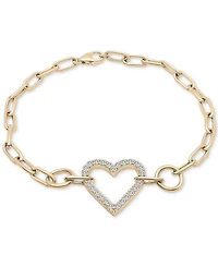 Wrapped in Love Diamond Heart Paperclip Link Bracelet (1/2 ct. t.w.) in 14k Gold, Created for Macy's
